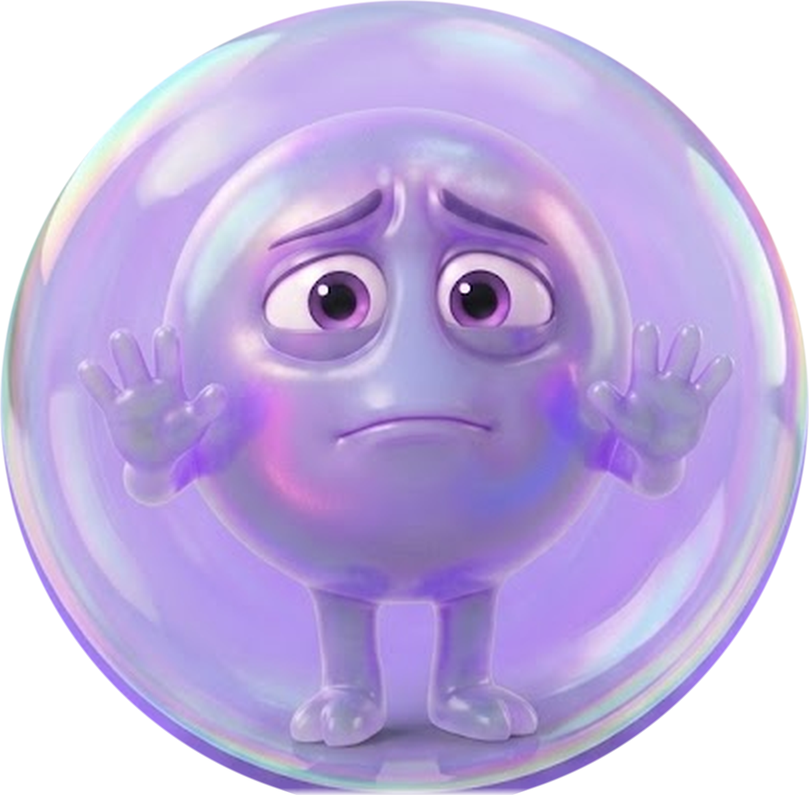Mez, anxious inside a bubble