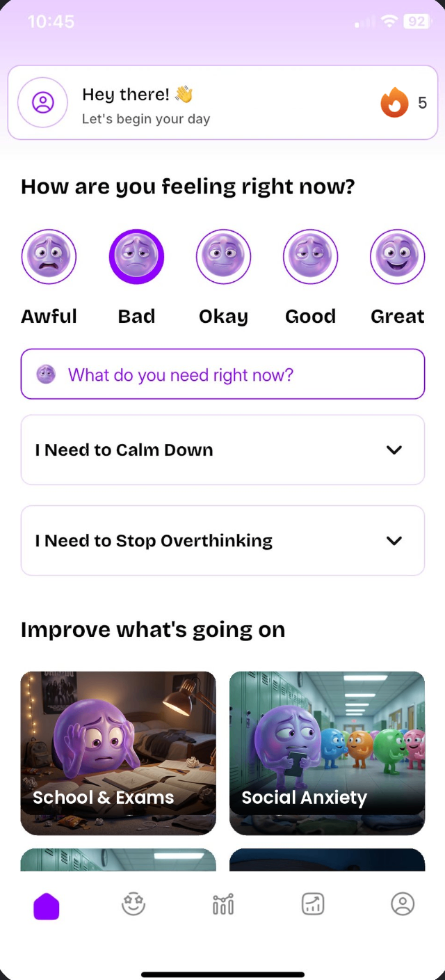 Mesmer check-in screen
